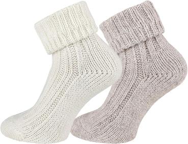 Preview: 2 Paar TippTexx 24 Umschlag-Socken Wollsocken mit Alpaka